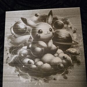 Pikachu Space Adventure Laser Engraving Art